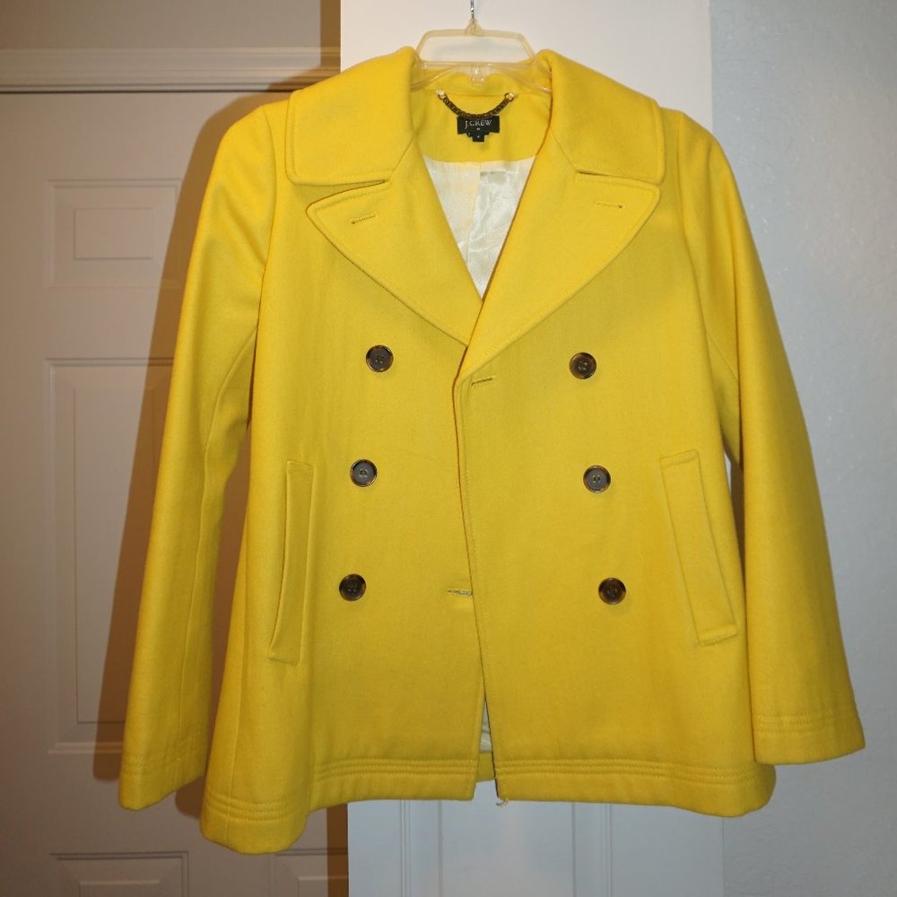 JCrew Yellow Stadium Cloth Peacoat
